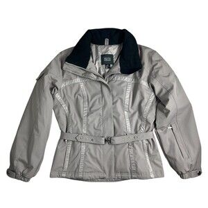 Nils Women's Heavy Winter Coat  Size 10  Taupe Belted Insulated Snow Ski Coat